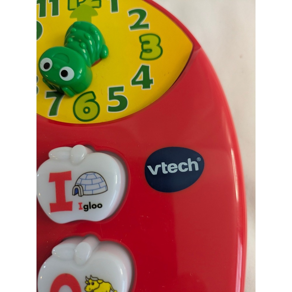 VTech Alphabet Apple Red Interactive Learning Toy Letters Phonics Clock 1390 - Picture 11 of 11